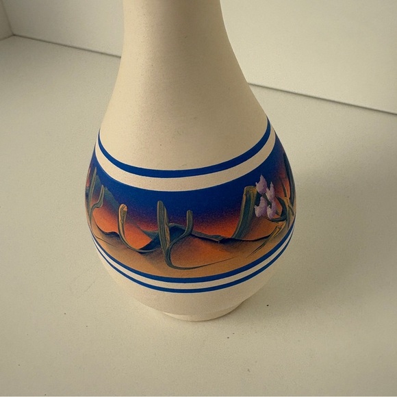 Handpainted Southwestern Desert Bud Vase New West Pottery - Picture 2 of 7